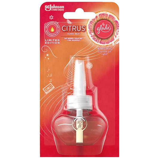 Glade Electric Plugin Citrus Sunny Beat Scented Oil Fragrance Air Refill 20ml