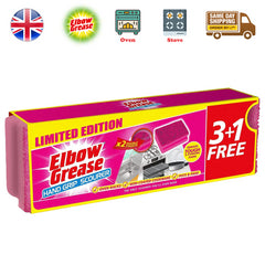 Elbow Grease Heavy Duty Hand Grip Scourer Sponge Removes Kitchen Stain Pink 4Pk