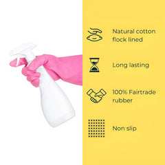 Elbow Grease Household Rubber Gloves Pink Medium Strong Non Slip Durable