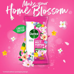 Dettol Flower Power Scented Multipurpose Surface Cleaning Biodegradable 50 Wipes