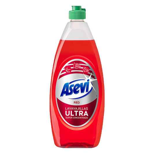 Asevi Concentrated Washing Up Liquid Kitchen Dish Grease Cleaner Red 650ml