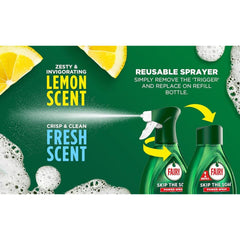 Fairy Skip The Soak Dish Power Spray Lemon Effective 100% Kitchen Grease 650ml