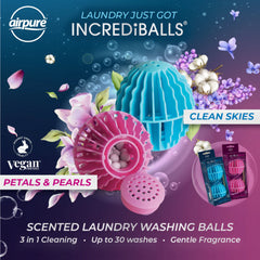 Airpure Incrediballs Laundry Balls Reusable Refillable 30W Petals & Pearls