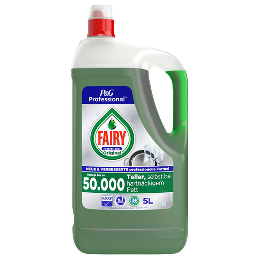 Fairy Original Washing Up Liquid Kitchen Dish Grease Cleaner Dirt Remover 5L