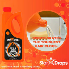 Stardrops Sink Drain Unblocker Tough On Clogs Tackles Hair Grease Sludge 500ml