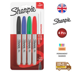 Sharpie Permanent Marker Pens Fine Point Tip Quick Dry Ink Most Surfaces