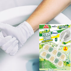 Airpure Fresh Loos Toilet Rim Blocks Lasting Fragrance Citrus Zing 50G