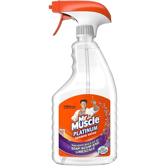 Mr Muscle Platinum Shower Shine Cleaner Spray Prevent Surface Limescale 500ml