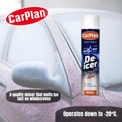 Carplan De Icer Spray Car Window Windscreen Frost Snow Ice Remover 600ml