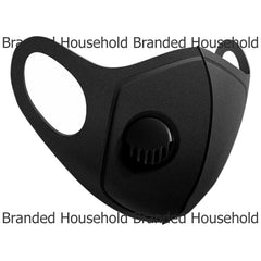 Reusable Black Face Mask With Breathing Valve For Running Outdoor Cycling