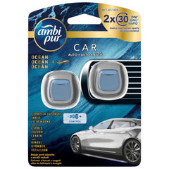 Febreze Ocean Car Vent Clip Air Freshener Long Lasting Freshness 2x2ml