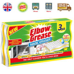 Elbow Grease Chemical-Free Magic Sponges Eraser For Walls Stains Remover 3Pk