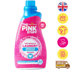 The Pink Stuff Laundry Sensitive Washing Liquid Detergent Non Bio 30 Wash 960ml