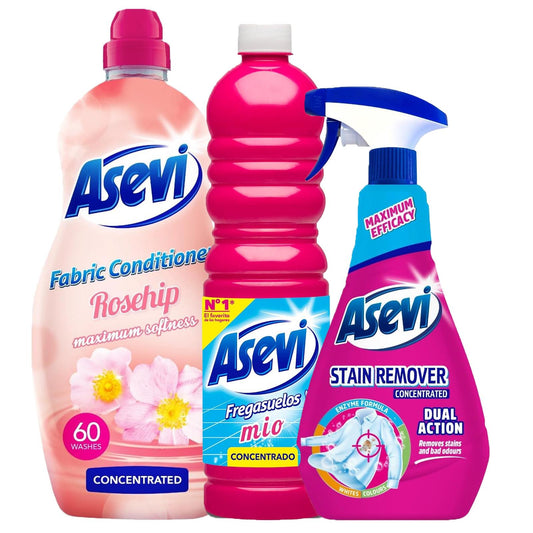 Asevi Cleaning Products Floor Cleaner Bundle Fabric Conditioner Stain Remover