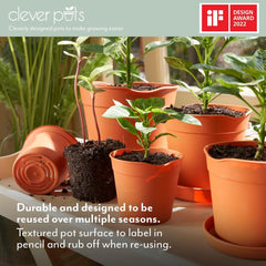 Clever Pots Easy Release Plastic Plant Pots Mini For Indoor Outdoor Pack Of 5