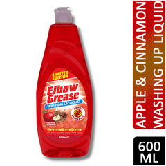 Elbow Grease Washing Up Liquid Kitchen Dish Grease Cleaner Apple Cinnamon 600ml