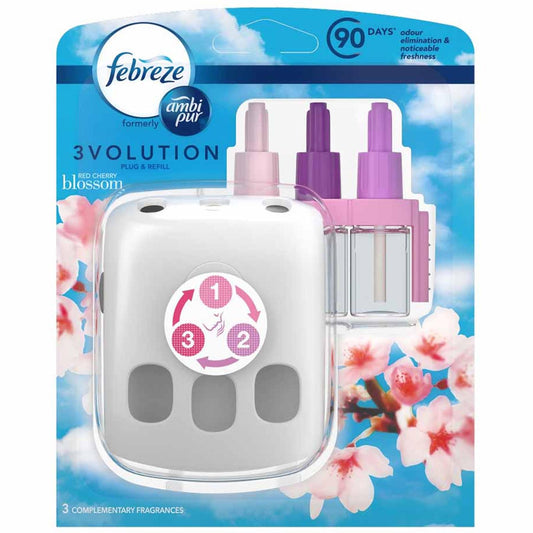 Febreze 3Volution Air Freshener Plug In Refills Room Diffuser Cherry Blossom