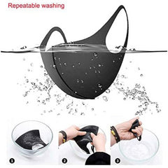 Reusable Black Face Mask With Breathing Valve For Running Outdoor Cycling