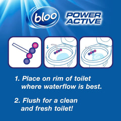 Bloo Power Active Toilet Rim Block Freshener Anti Limescale Flower 50G
