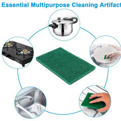 Super Bright Green Scouring Pads Heavy Duty Scourer Scrub Cleaning 10Pk
