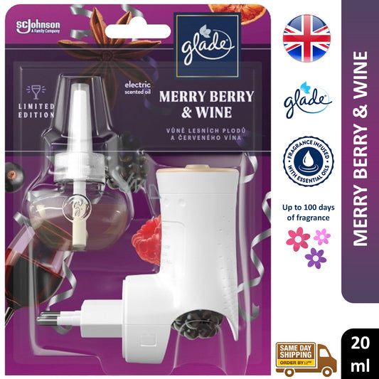 Glade Electric Plugins Scented Oil Refill Air Freshener Merry Berry Wine 20ml