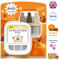 Febreze 3Volution Air Freshener Plug In Refills Room Diffuser Orange Cinnamon
