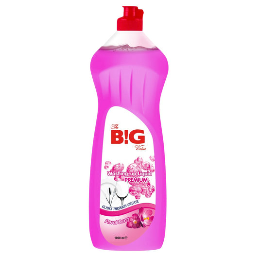 The Big Value Floral Burst Washing Up 1L Liquid For Hand Washing-Dishes Pot Pan