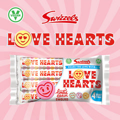 Swizzels Love Hearts 4 Rolls Originals Mix Sweet Vegan Candy