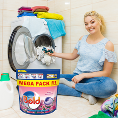 Bold All In 1 Pods 51W Laundry Detergent Washing Stain Remover Pink Blossom
