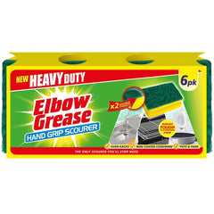 Elbow Grease Hand Grip Scourer Sponge Removes Kitchen Cleaning Tough Stain 6Pk