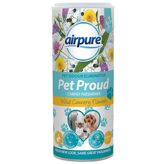 Airpure Pet Proud Carpet Freshener Odour Eliminator Wild Country Flower 350G
