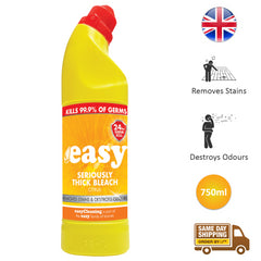 Easy Seriously Thick Bleach Citrus Bathroom Toilet Cleaner Germ Killer 750ml