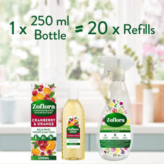 Zoflora Concentrate Multipurpose Disinfectant Surface Cranberry & Orange 250ml