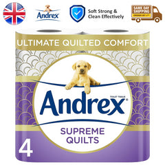 Andrex Toilet Rolls Supreme Quilts Tissue Paper Sheet Soft Cushiony Layer