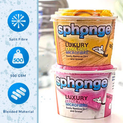 Sph2Onge Luxury Microfibre Yellow Tub Extra Thick Dirt Cleaner Remover