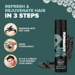 Toni & Guy Men Deep Clean Shampoo 250ml Everyday Freshness With Charcoal Extract