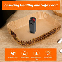 Air Fryer Disposable Non-Stick Baking Steamer Rectangle 50Pcs Paper Parchment