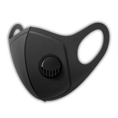 Reusable Black Face Mask With Breathing Valve For Running Outdoor Cycling