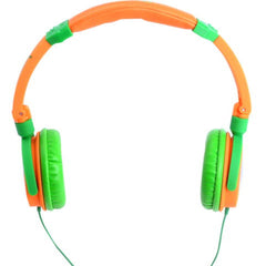 Idance Crazy 401 Dj Portable Headphones Inline Mic Orange & Green Ipod Iphone