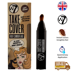 W7 Take Cover Camouflage Hair Dye Colouring Stick Pen Temporary Light Brown 20ml