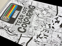 Marvel Tear Off Colouring Book Favourite Characters For Kids Children Boys Girls