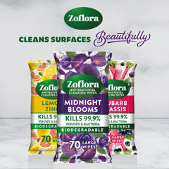 Zoflora Antibacterial Multi Surface Cleaning 70 Large Wipes Lemon Zing