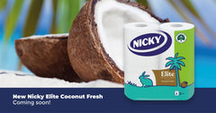 Nicky Elite Toilet Tissue Rolls With Coconut Fresh Soft 3 Ply White Paper