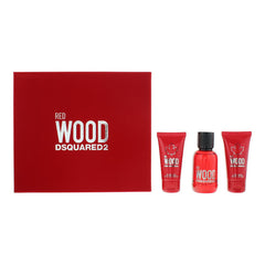 Dsquared2 Red Wood 3 Piece Gift Set: EDT 50ml, Body Lotion 50ml, Shower Gel 50ml