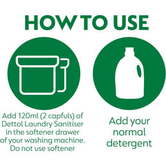 Dettol Cotton Fresh Laundry Sanitiser Fabric Clothes Effective Cold Wash750ml