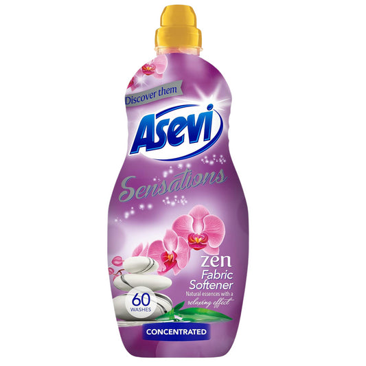 Asevi Fabric Clothes Softener Zen Laundry Liquid Long Lasting 60 Washes 1.32L