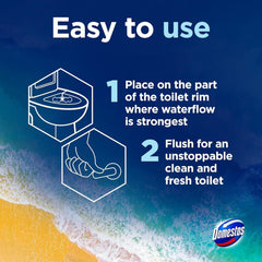 Domestos Ocean 3 In 1 Power Toilet Rim Block Limescale Prevention Odour Control