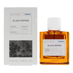 Korres Black Pepper Eau de Toilette 50ml Spray For Mens Fragrance