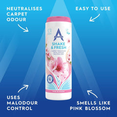 Astonish Shake & Fresh Pink Blossom Similar And Loop Pile Carpets Freshener 400G
