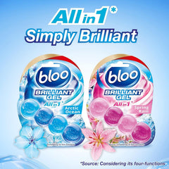 Bloo All In 1 Brilliant Toilet Gel Rim Block Cleaner Freshener Arctic Ocean 42G